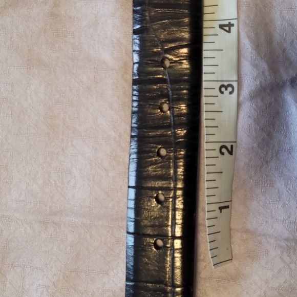 Trafalgar men's size 36" black leather croc embossed belt Made in USA - Picture 12 of 14